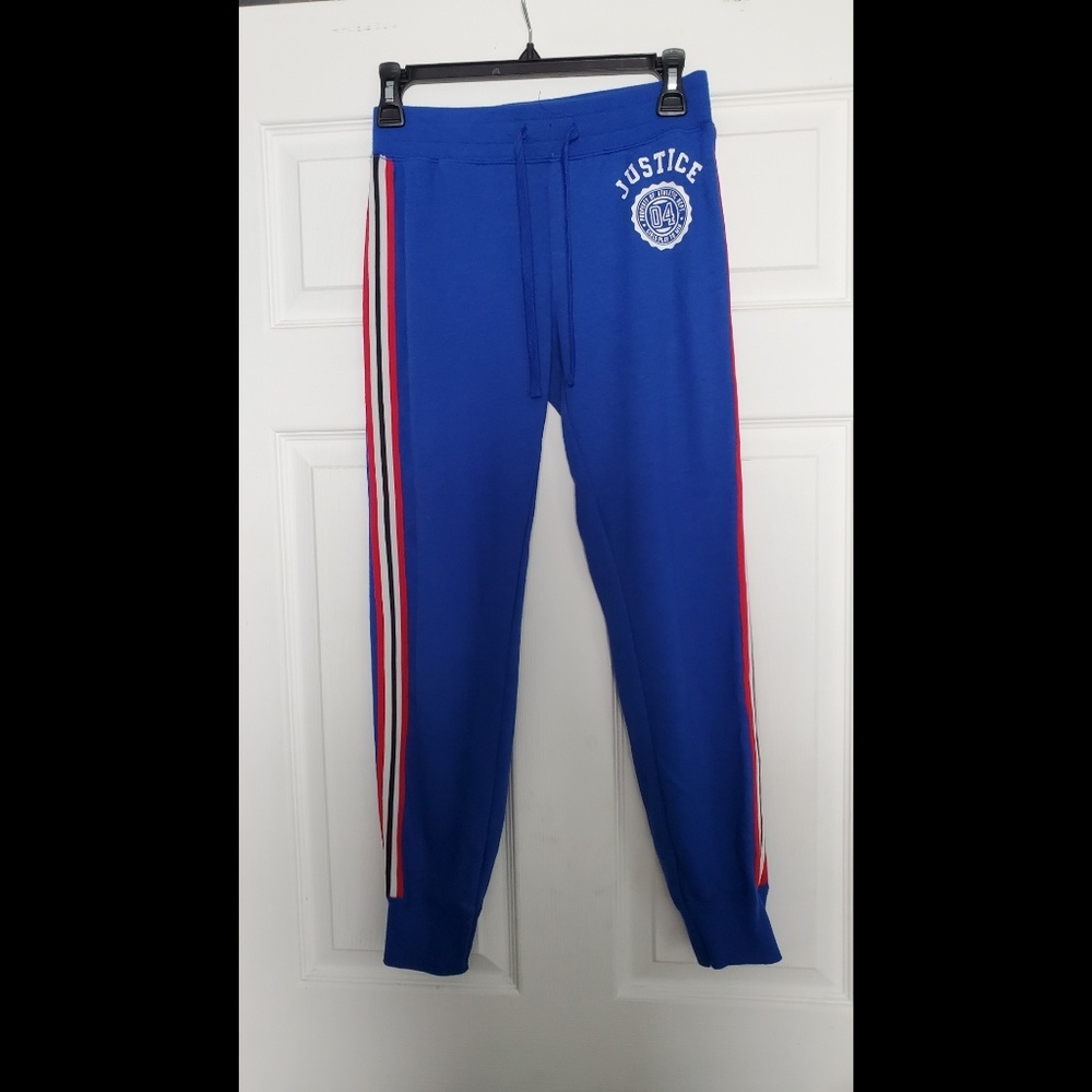 Justice girls red white and blue joggers